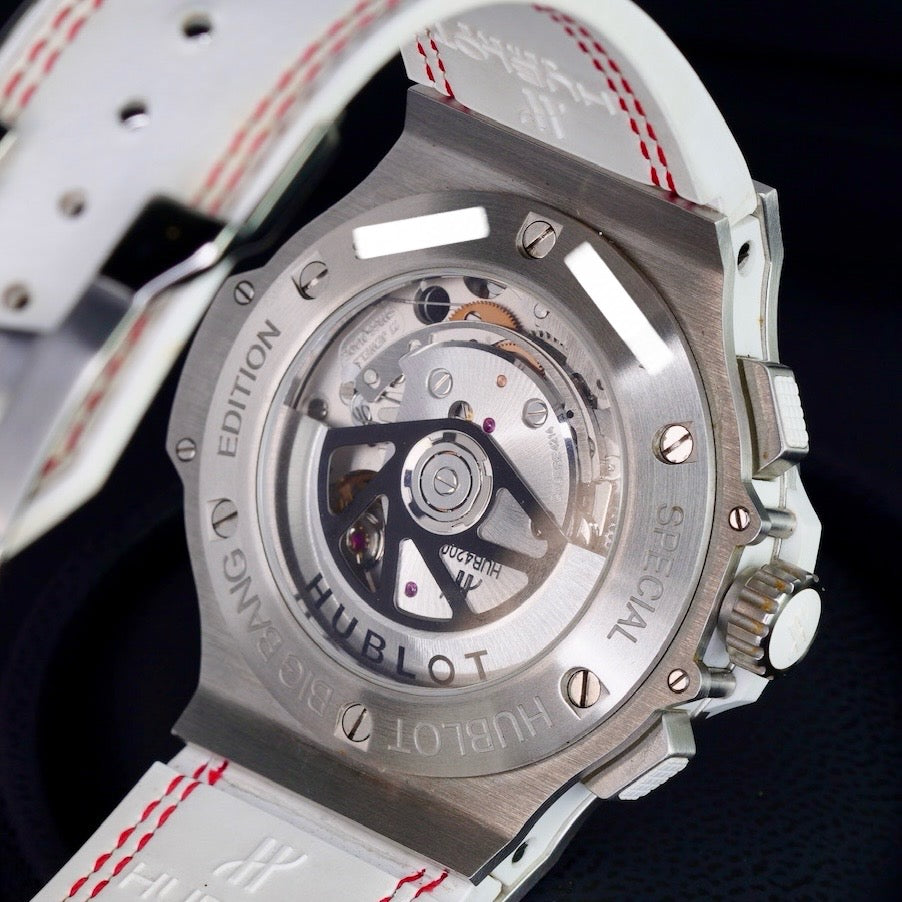 Hublot Big Bang Aero Bang 311.SE.2113.VR.JDR14 “150 ANNIVERSARY” Skeleton Dial Stainless Steel White Rubber Strap 44mm
