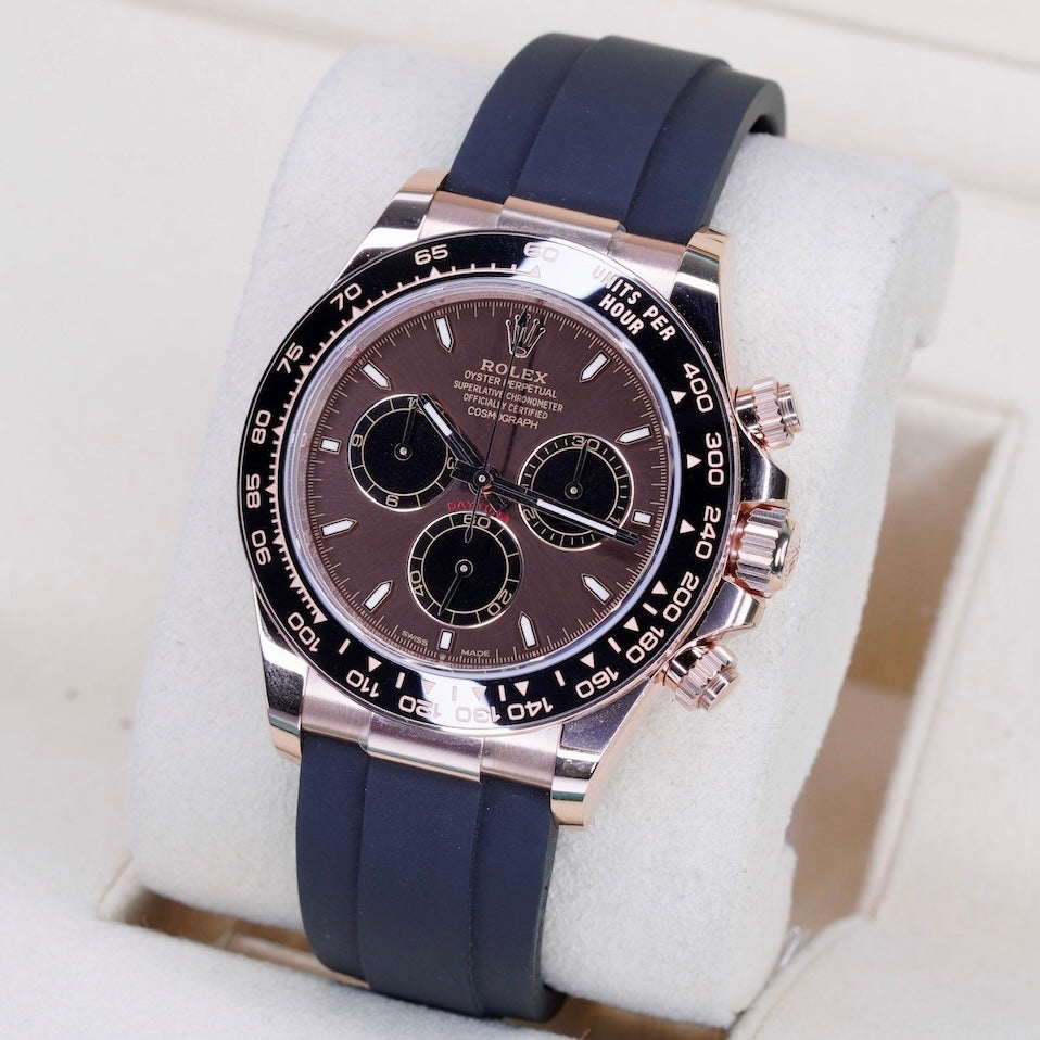Rolex NEW 2025 Daytona 126515LN “CHOCOLATE” Brown Dial Cosmograph Rose Gold Oysterflex 40mm