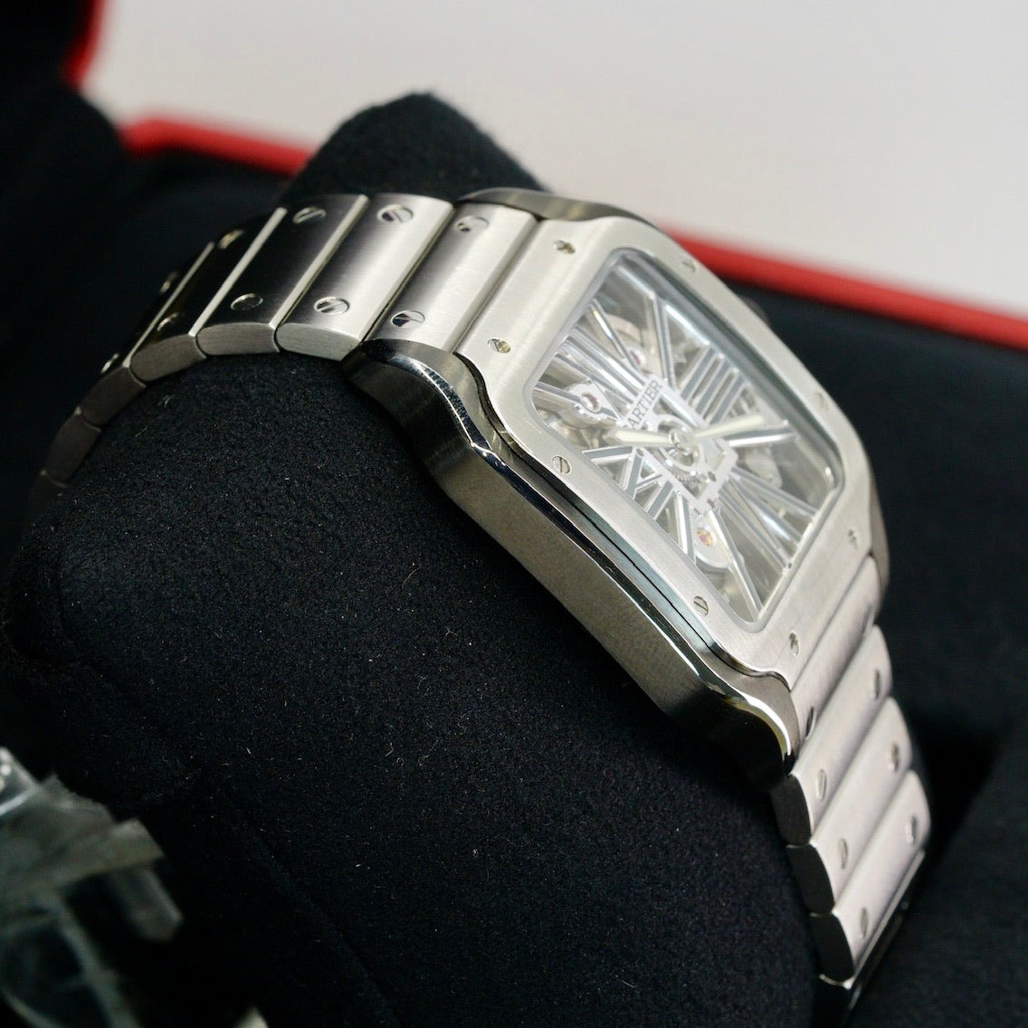 Cartier Santos De Cartier Large WHSA0027 Skeleton Dial Stainless Steel