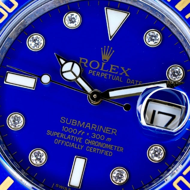 Rolex Submariner Date 116613LB “BLUESY” Falt Blue Serti Dial Two-Tone Yellow Gold & Steel 40mm 2011