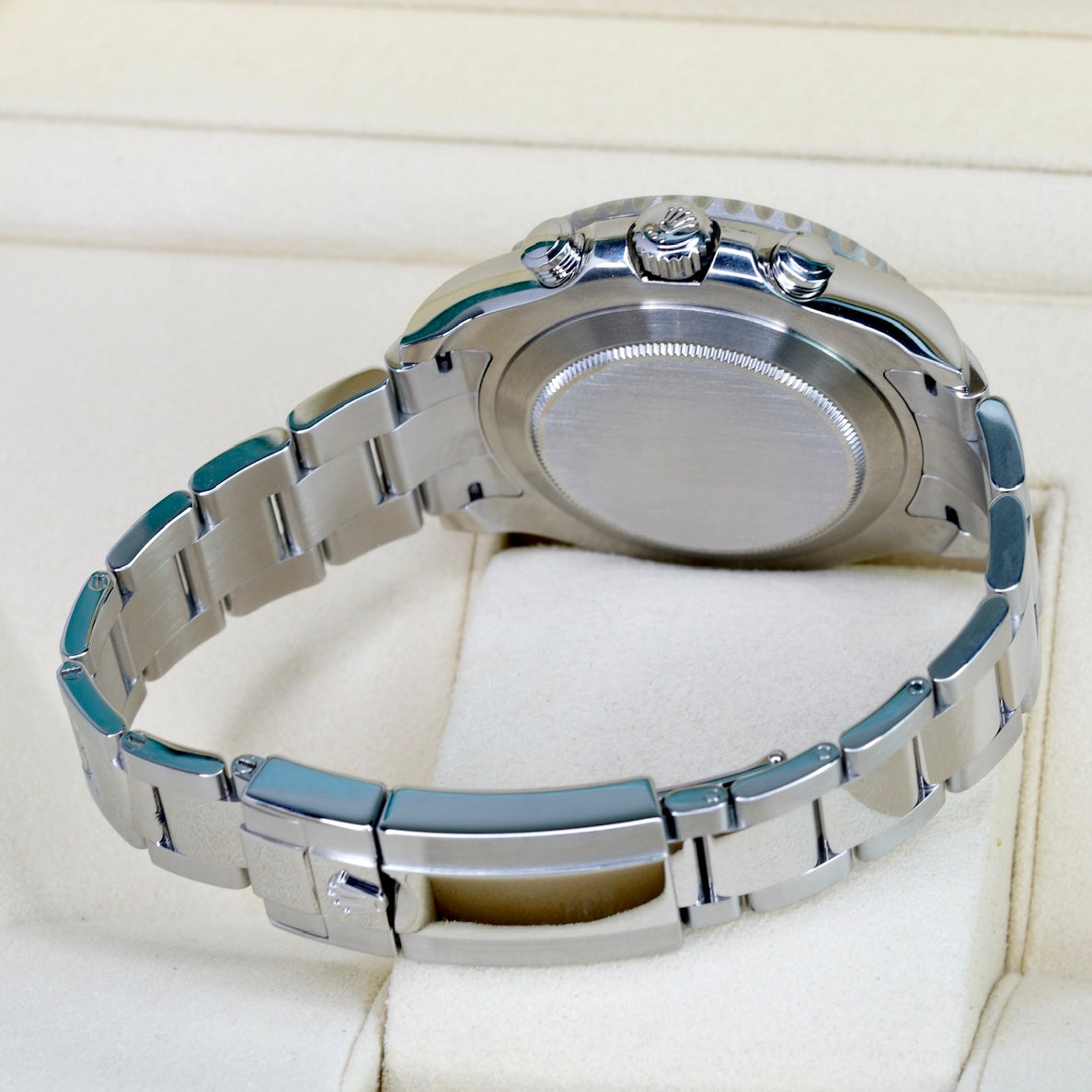 Rolex Yacht-Master II 116680 “MERCEDES” White Dial Blue Bezel Stainless Steel Mercedes Hands 44mm