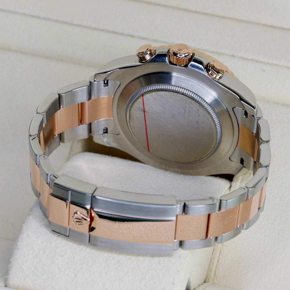 Rolex Yacht-Master II 116681 White Dial Blue Hands Two-Tone Rose Gold & Steel 44mm