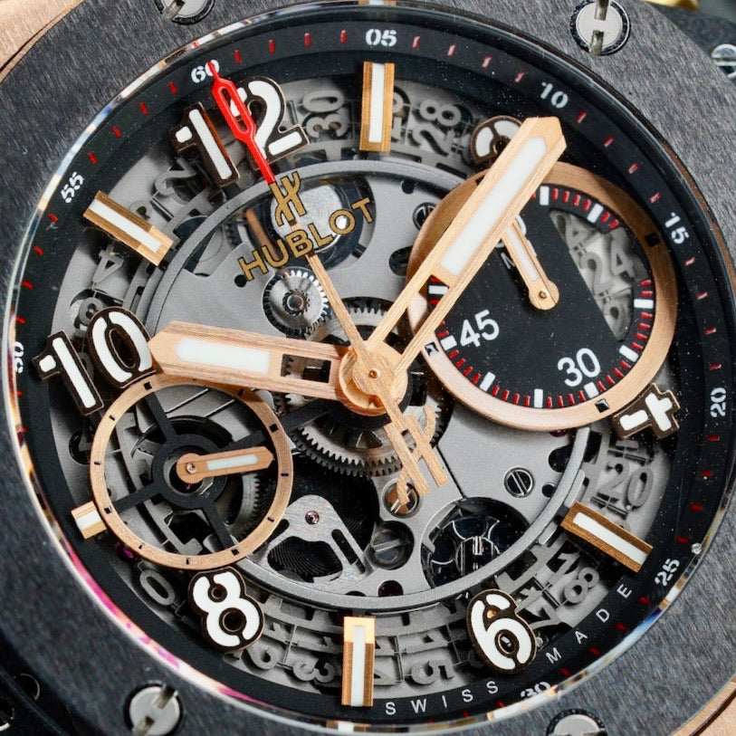 Hublot Big Bang Unico 441.OM.1180.RX Skeleton Dial Ceramic Bezel King Gold 42mm