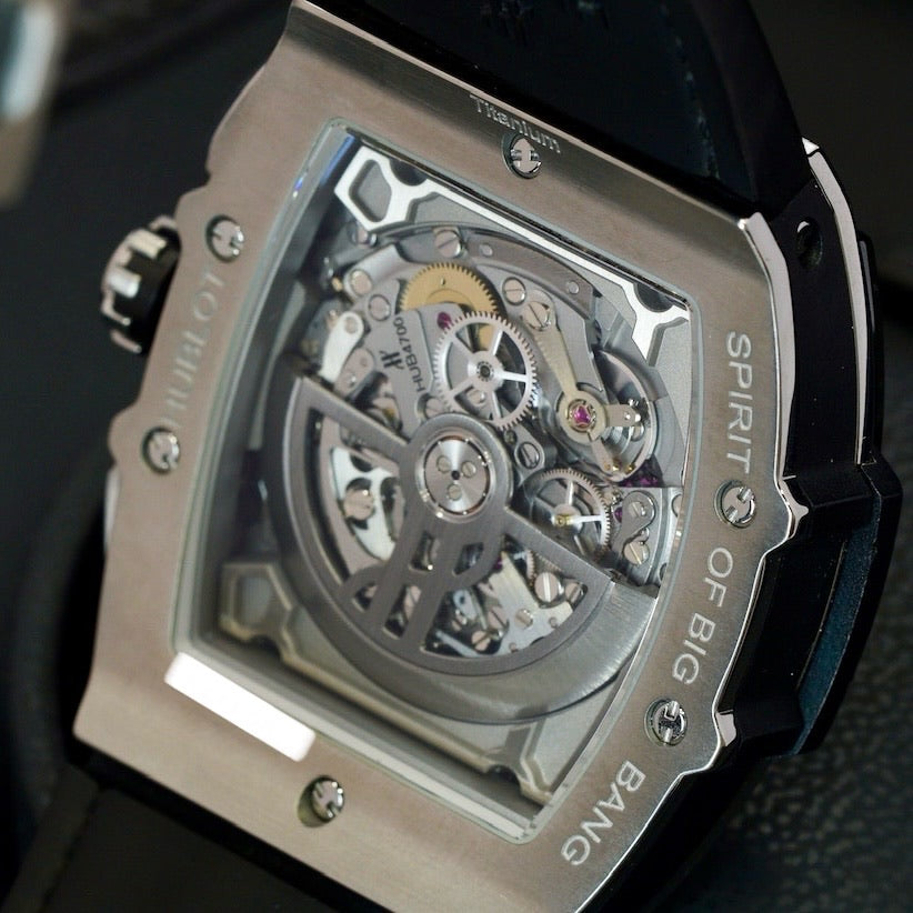 Hublot Spirit Of Big Bang 601.NM.0173.LR Titanium Skeleton Dial Leather Strap 45mm