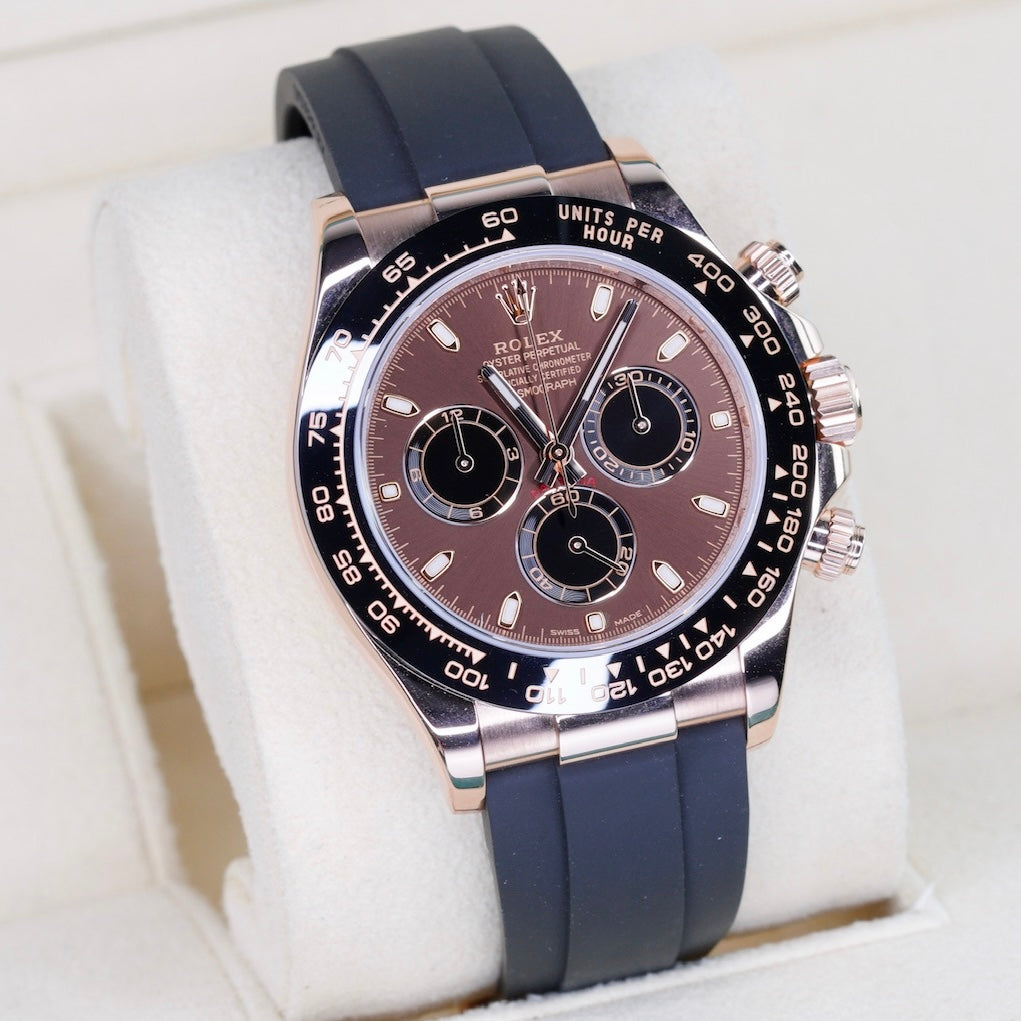Rolex Daytona 116515LN “CHOCOLATE” Brown Dial Black Subdials Rose Gold Oysterflex 40mm 2020