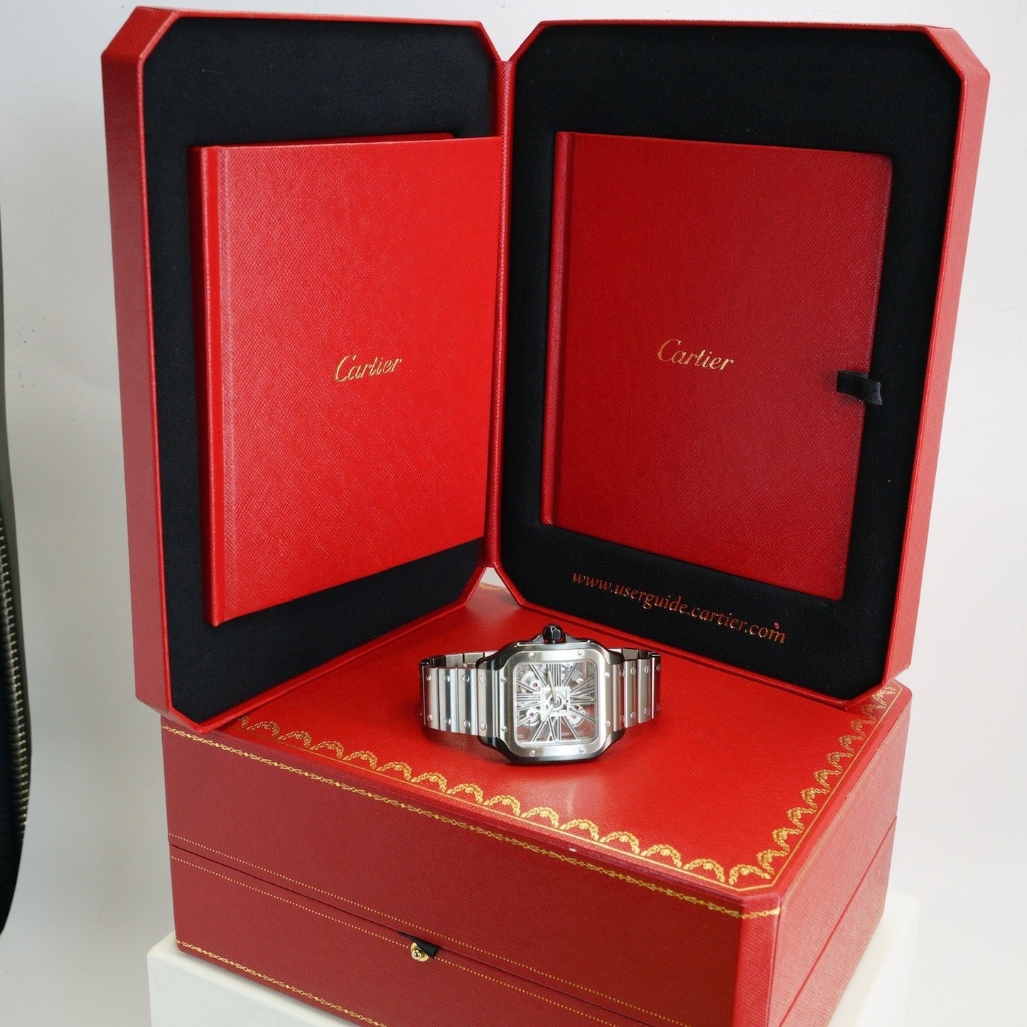 Cartier Santos De Cartier Large WHSA0027 Skeleton Dial Stainless Steel