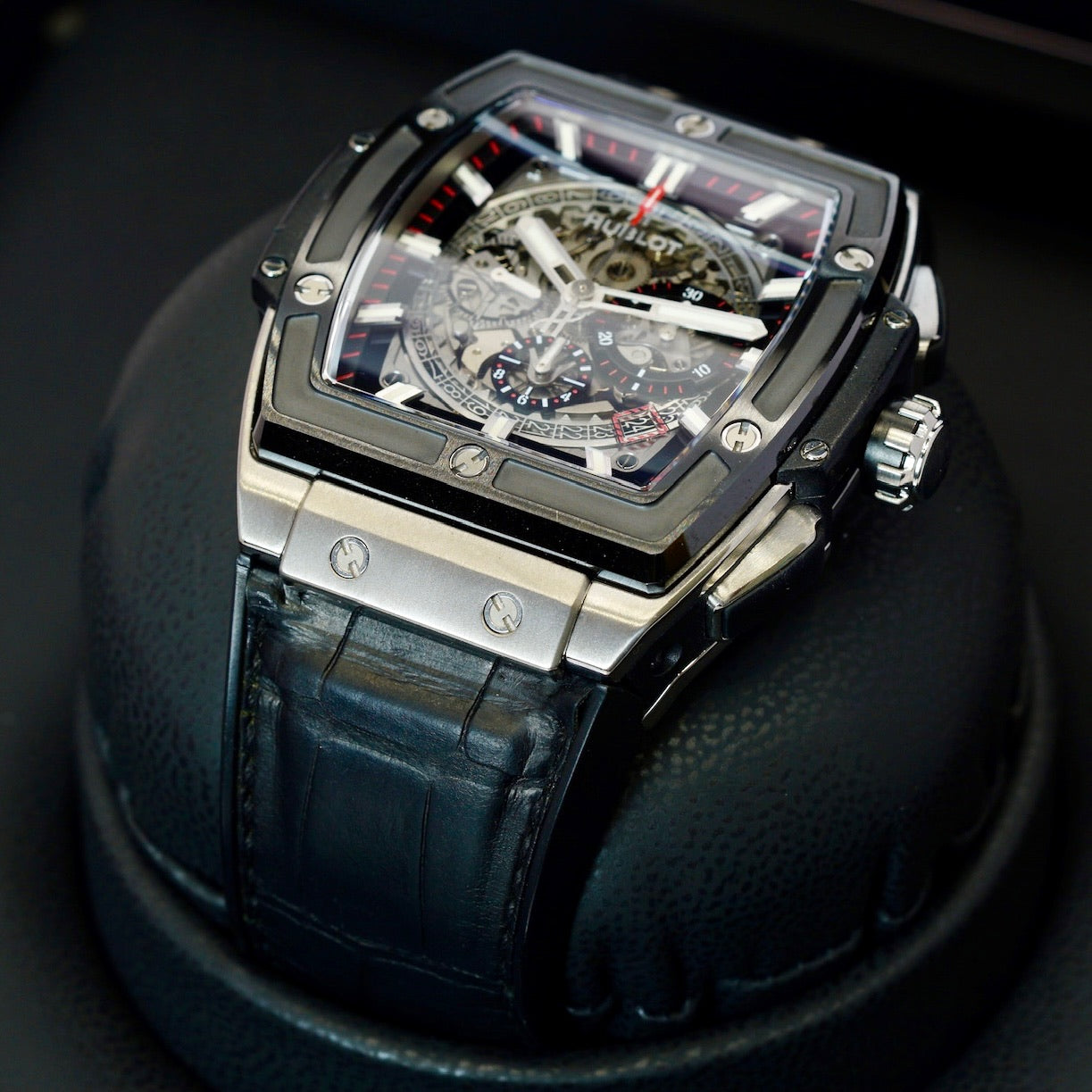 Hublot Spirit Of Big Bang 601.NM.0173.LR Titanium Skeleton Dial Leather Strap 45mm