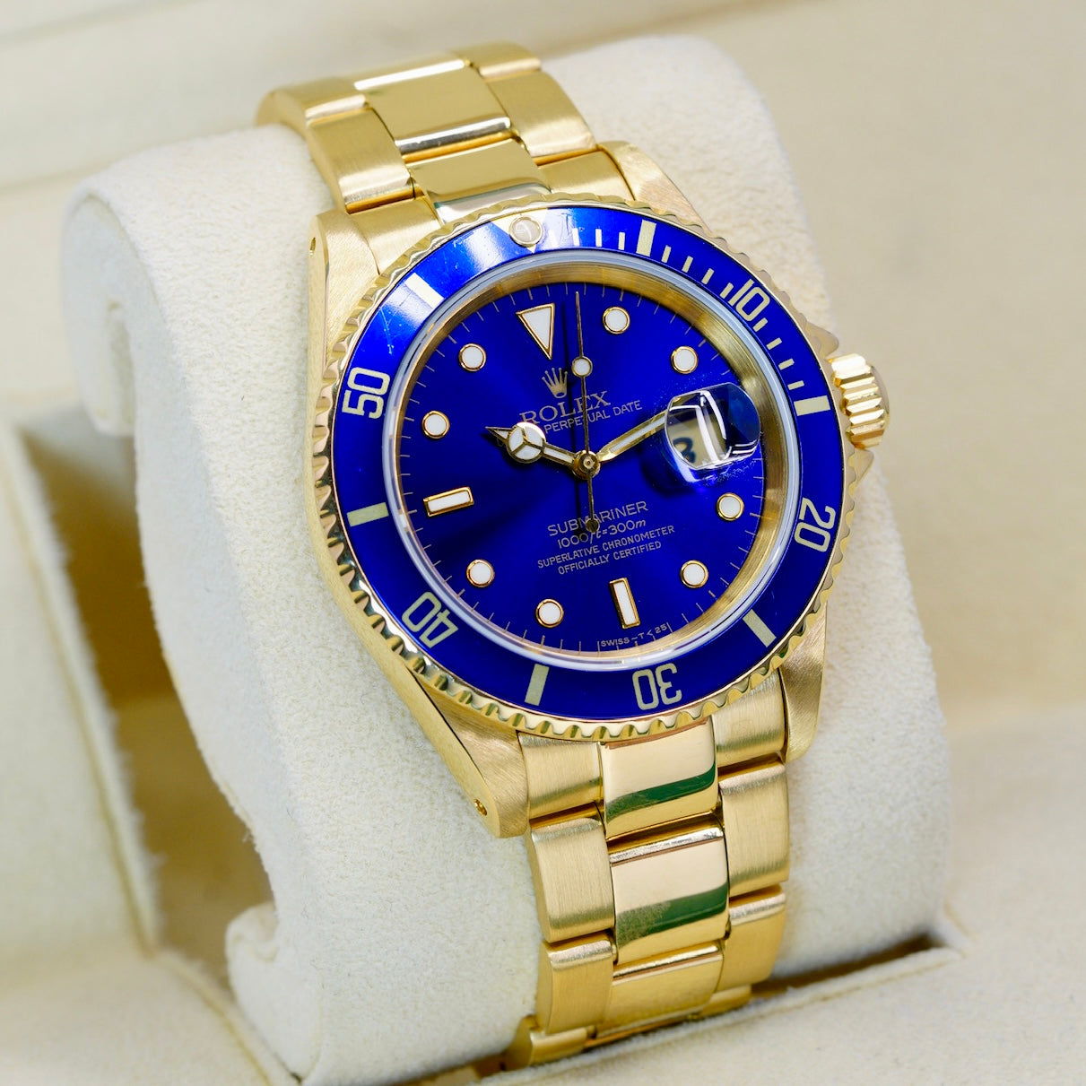 Rolex Submariner Date 16618LB “BLUESY” Yellow Gold Blue Dial & Bezel 40mm