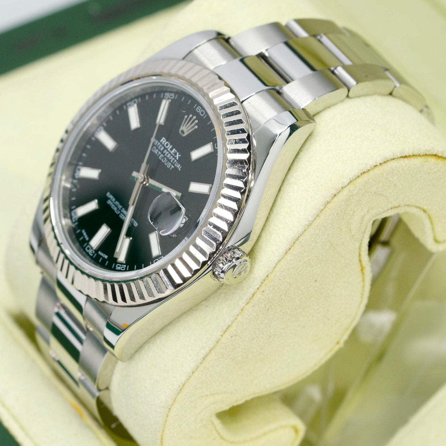 Rolex Datejust II 116334 Black Dial Stainless Steel White Gold Bezel 41mm