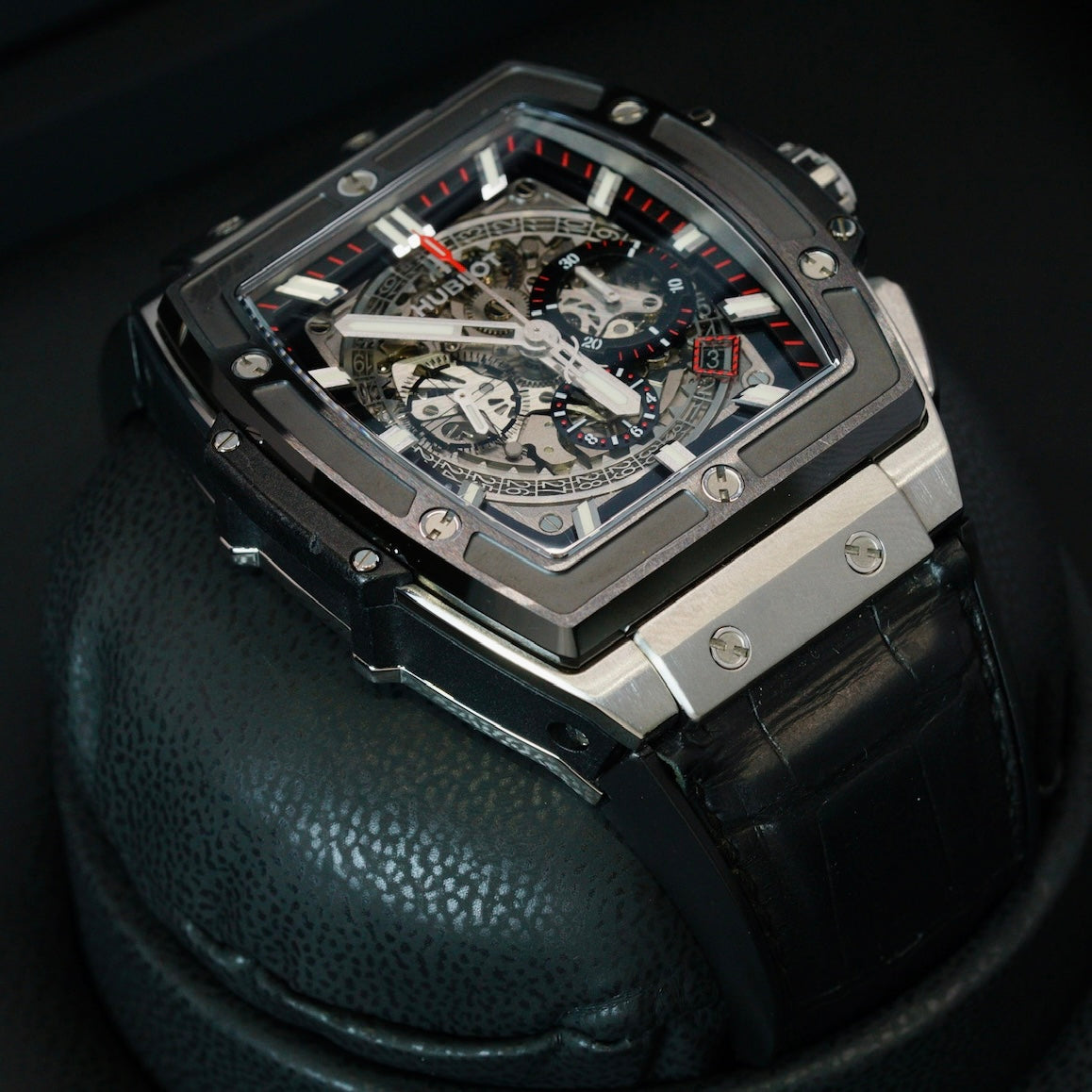 Hublot Spirit Of Big Bang 601.NM.0173.LR Titanium Skeleton Dial Leather Strap 45mm