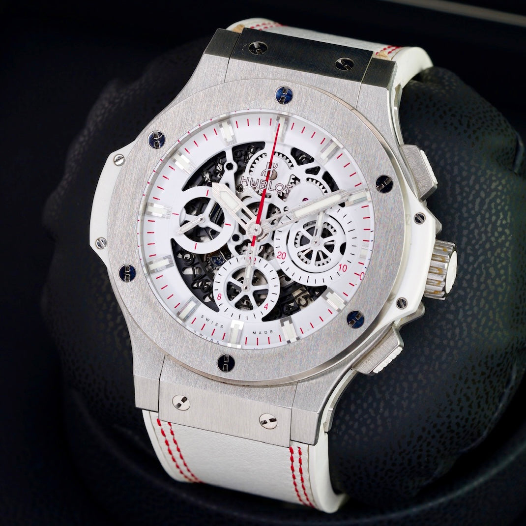 Hublot Big Bang Aero Bang 311.SE.2113.VR.JDR14 “150 ANNIVERSARY” Skeleton Dial Stainless Steel White Rubber Strap 44mm