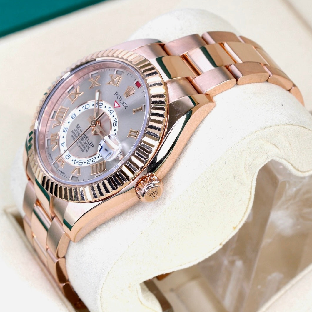 Rolex Sky-Dweller 326935 “SUNDUST” Pink Roman Dial Rose Gold 42mm