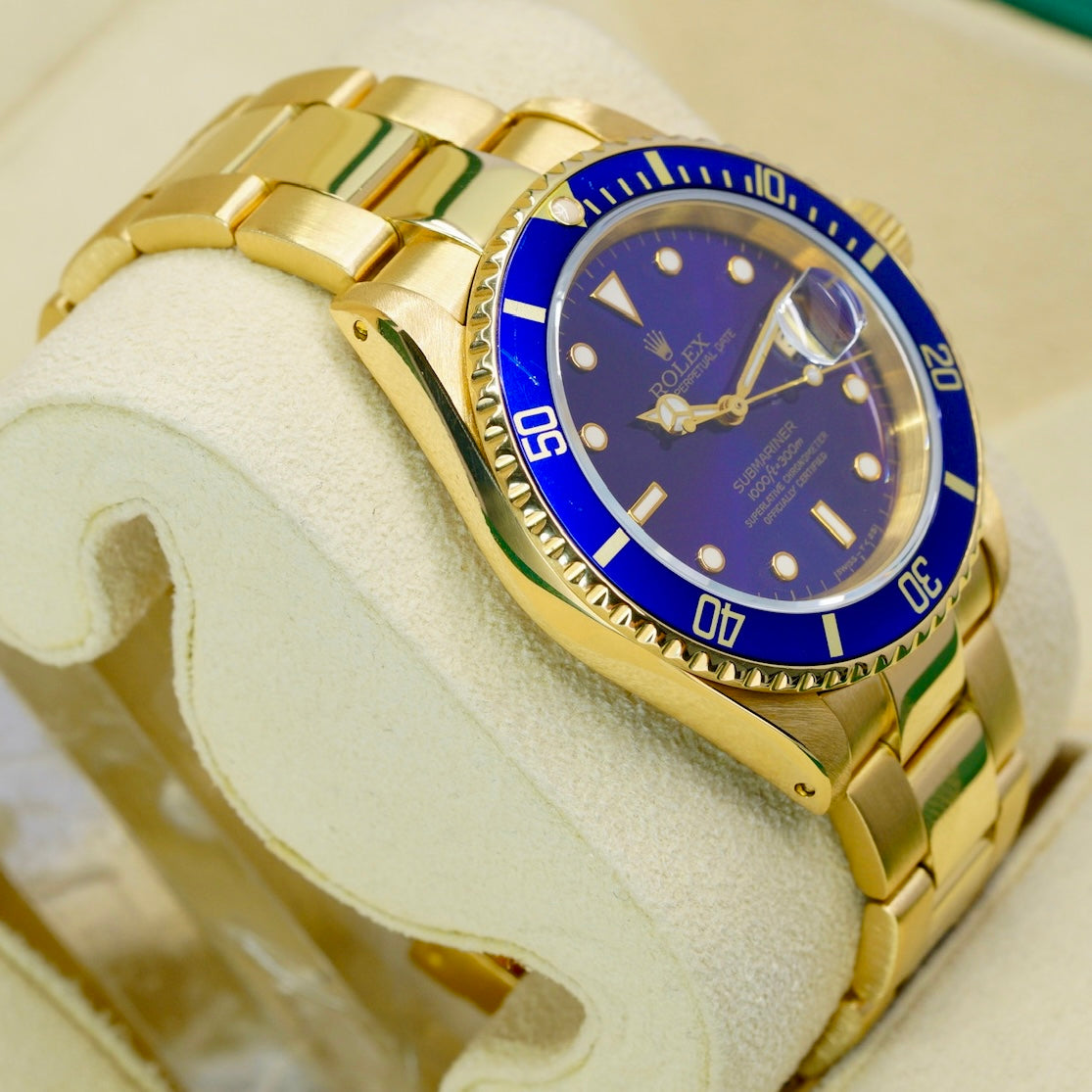 Rolex Submariner Date 16618LB “BLUESY” Yellow Gold Blue Dial & Bezel 40mm