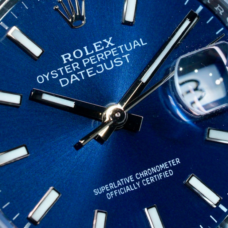 Rolex Datejust 126234 Blue Dial White Gold Bezel Stainless Steel Oyster 36mm 2023