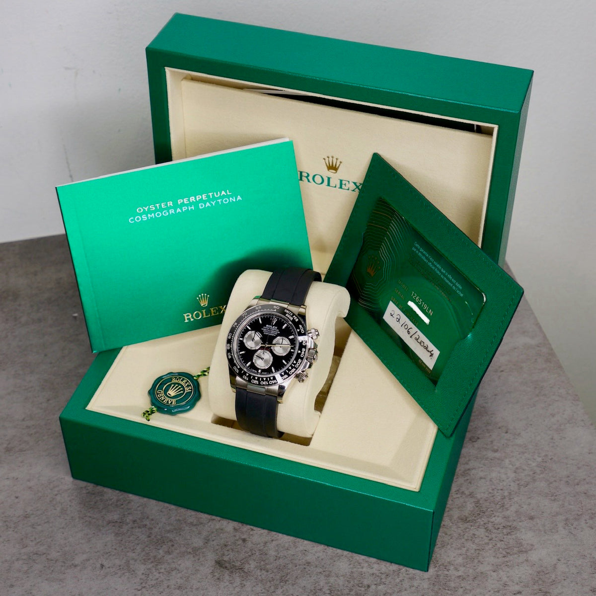 Rolex Daytona 126519LN “BABY LE MAMS” Black Dial White Gold Oysterflex 40mm 2024