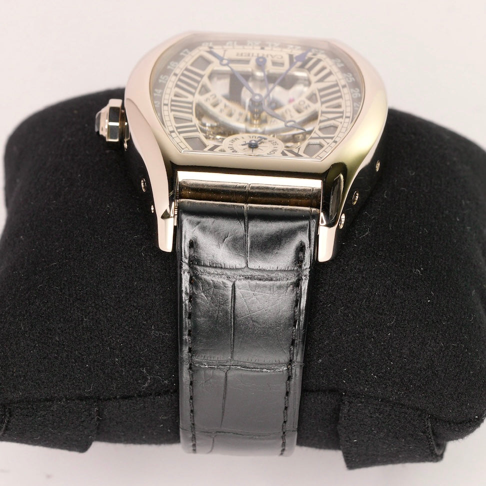 Cartier Tortue W1580048 Perpetual White Gold Skeleton Dial