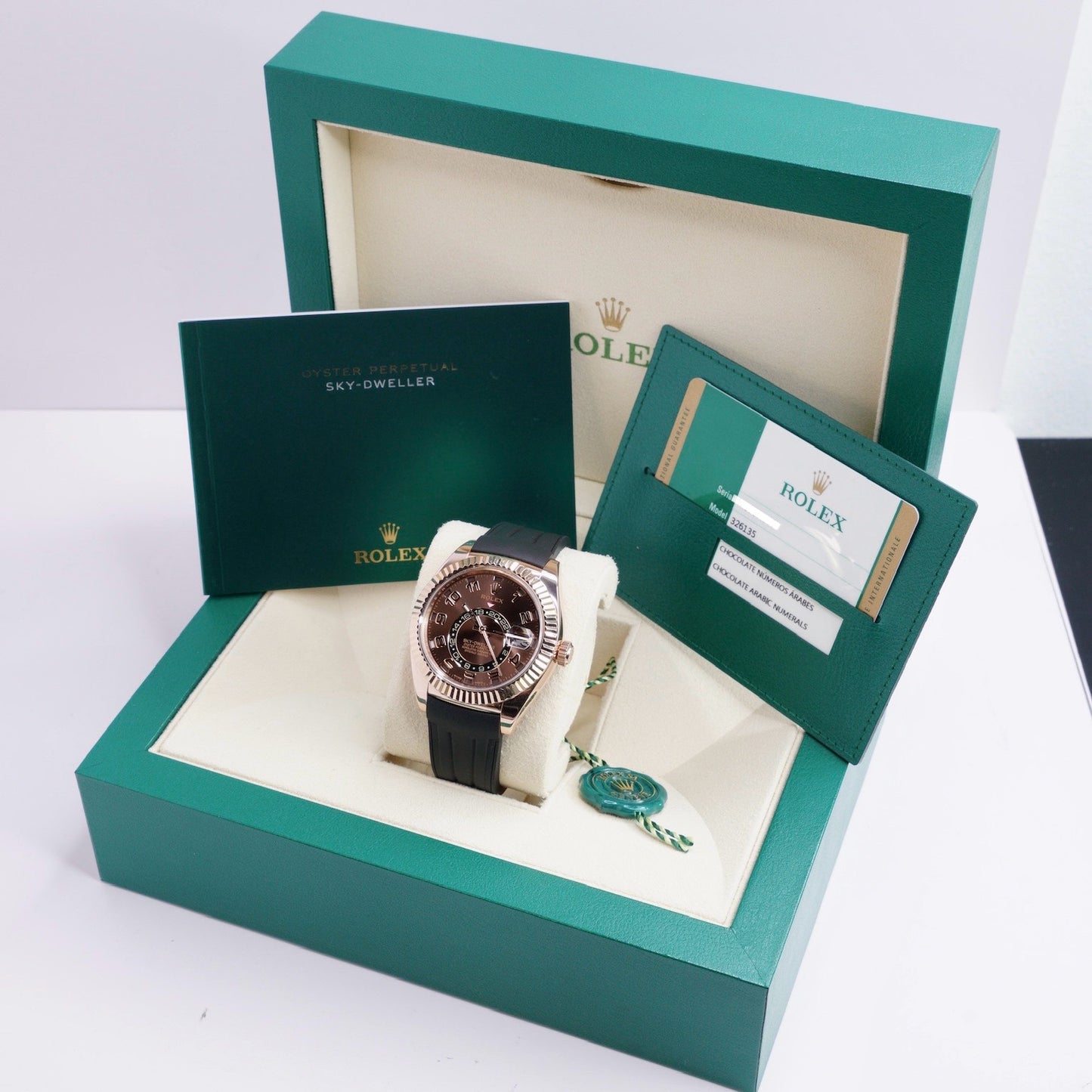 Rolex Sky-Dweller “CHOCOLATE ARABIC” Brown Arabic Dial Rose Gold AM Oysterflex 42mm 2018