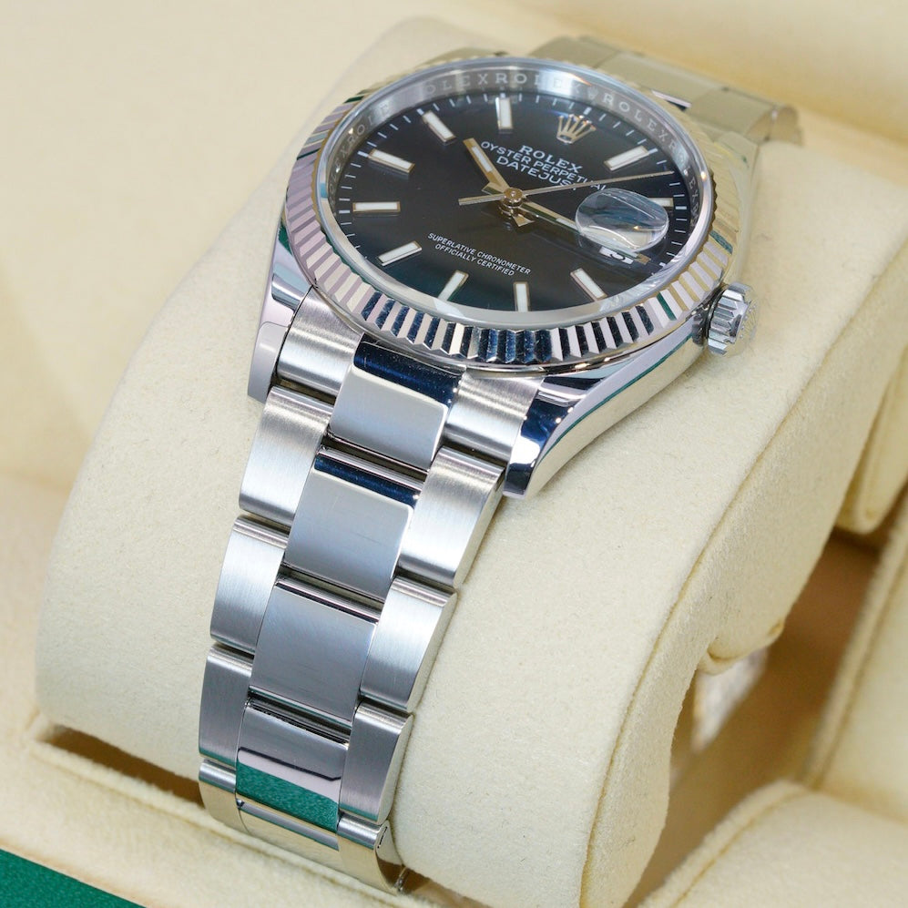Rolex Datejust 126234 Blue Dial White Gold Bezel Stainless Steel Oyster 36mm 2023