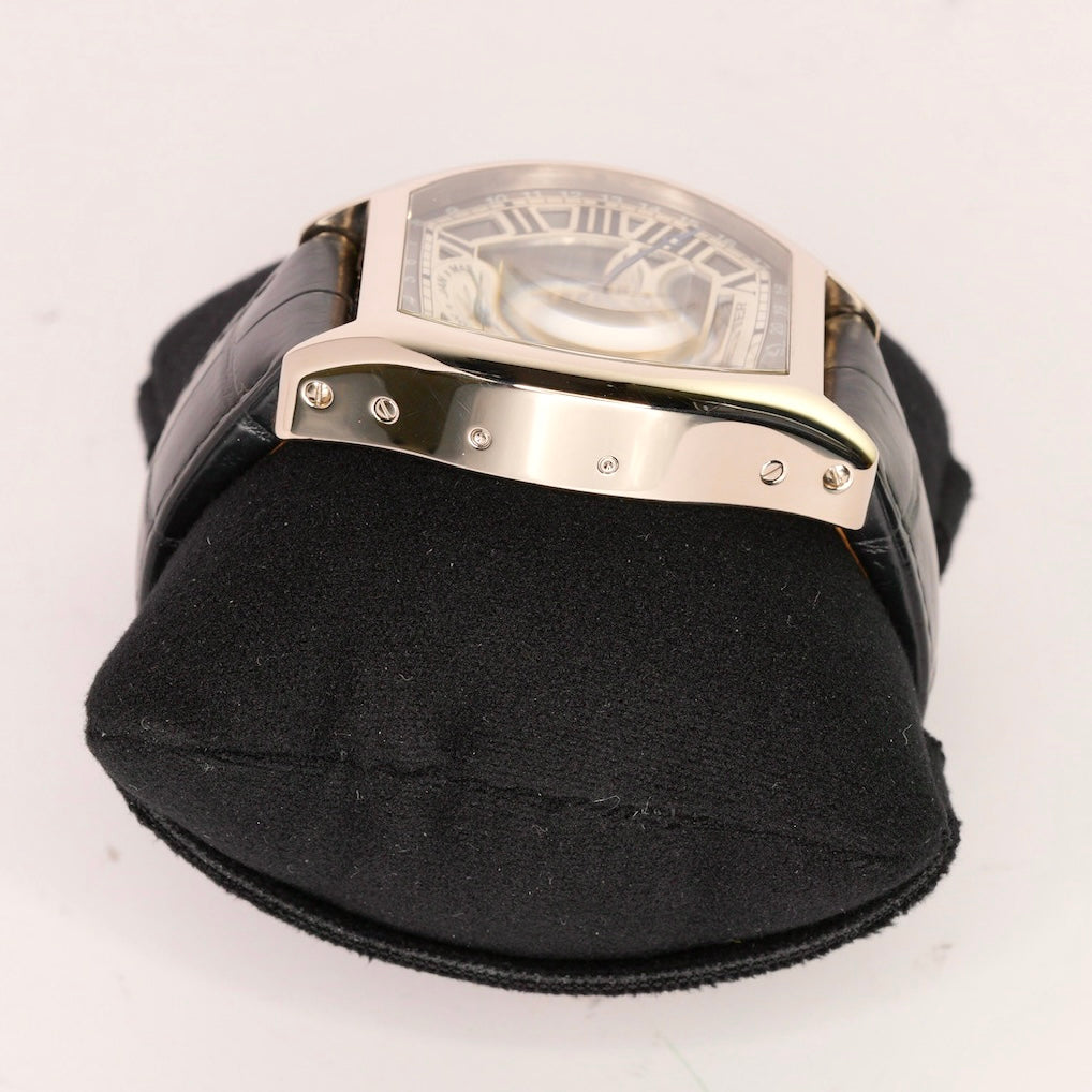 Cartier Tortue W1580048 Perpetual White Gold Skeleton Dial