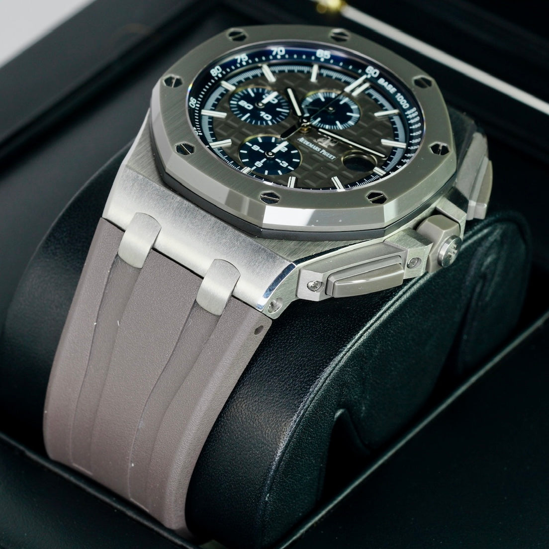 Audemars Piguet Royal Oak Offshore 26400IO.OO.A004CA.02 Grey Dial Blue Accents Titanium Rubber Strap Chronograph 44mm