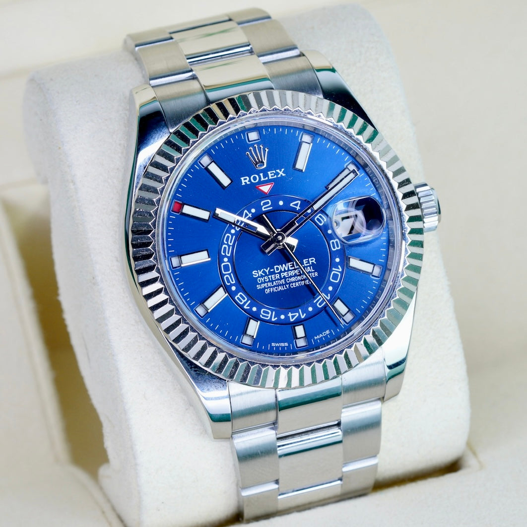 Rolex Sky-Dweller 326934 Blue Dial White Gold Bezel Stainless Steel 42mm 2019