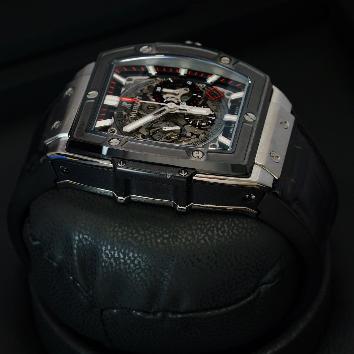 Hublot Spirit Of Big Bang 601.NM.0173.LR Titanium Skeleton Dial Leather Strap 45mm