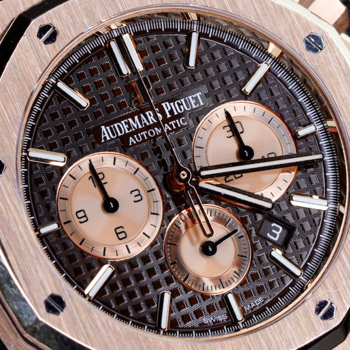 Audemars Piguet Royal Oak 26331OR.OO.D821CR.01 “CHOCOLATE” Brown Dial Rose Gold Chronograph 41mm