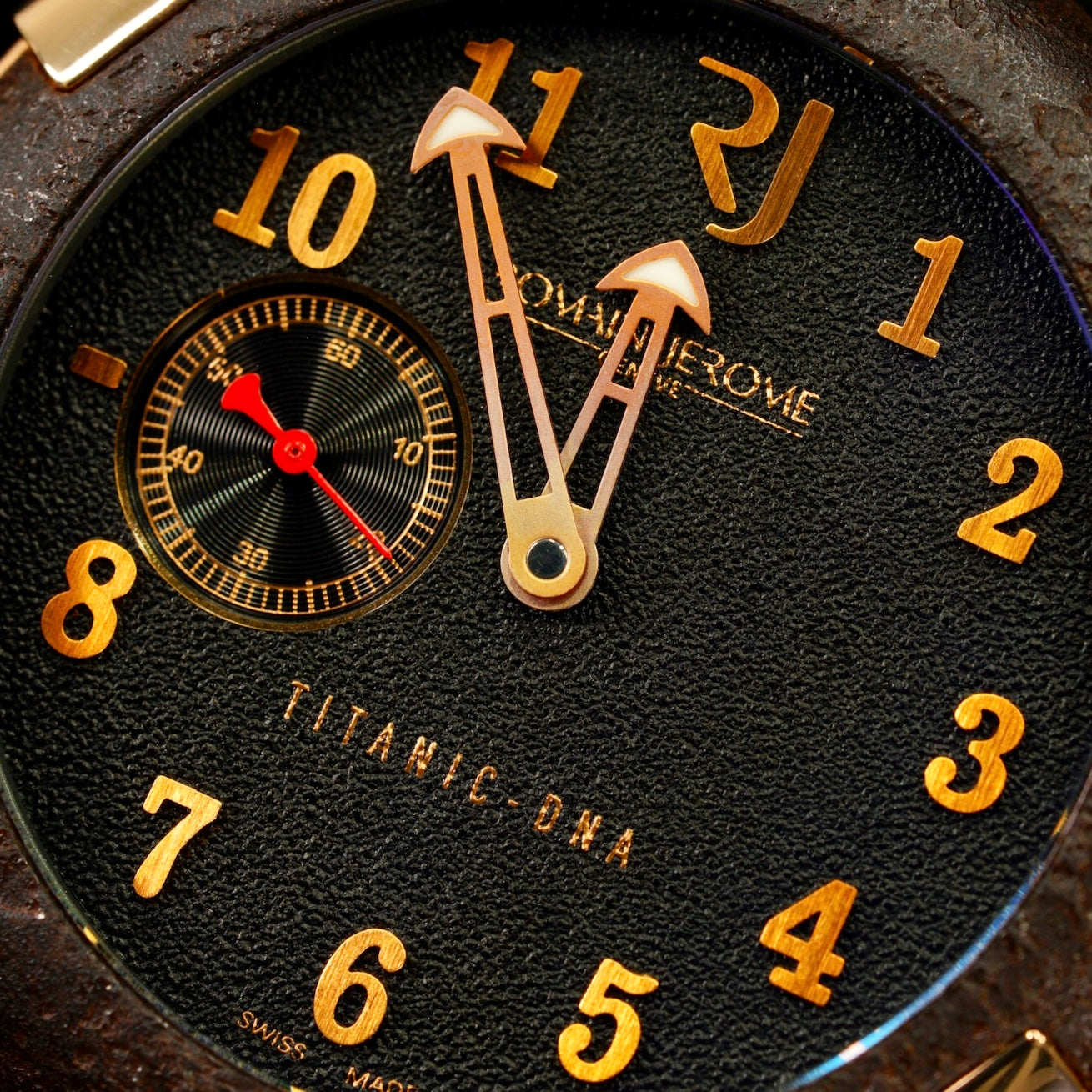 Romain Jerome Titanic-DNA T.OXY3.2222.00.BB Black Dial Rose Gold Rubber Strap 46mm
