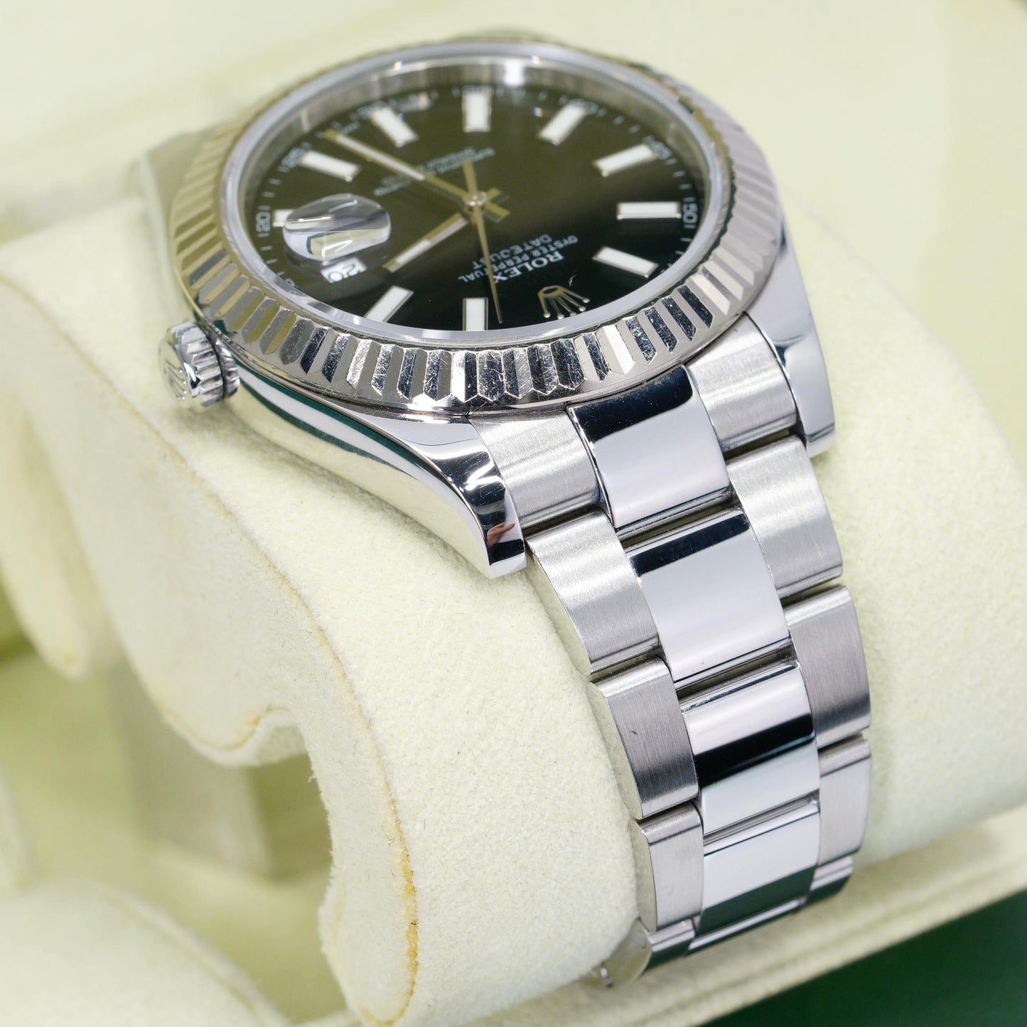 Rolex Datejust II 116334 Black Dial Stainless Steel White Gold Bezel 41mm