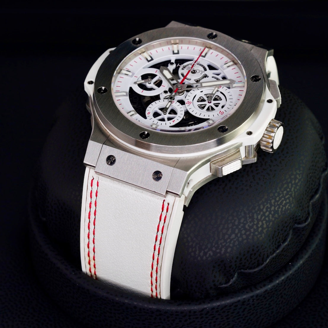 Hublot Big Bang Aero Bang 311.SE.2113.VR.JDR14 “150 ANNIVERSARY” Skeleton Dial Stainless Steel White Rubber Strap 44mm