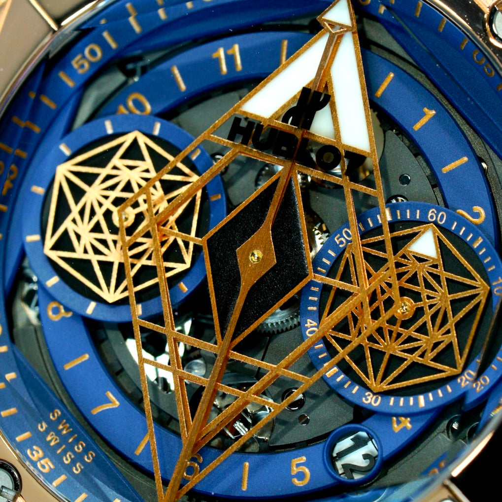 Hublot Big Bang Sang Bleu II 418.OX.5108.RX.MXM20 Unico King Gold Blue Skeleton Dial 45mm Limited Edition 100