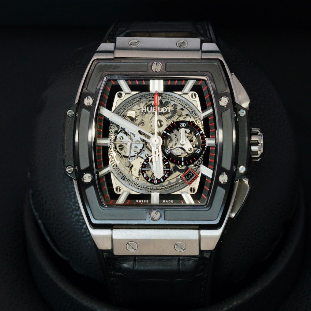 Hublot Spirit Of Big Bang 601.NM.0173.LR Titanium Skeleton Dial Leather Strap 45mm