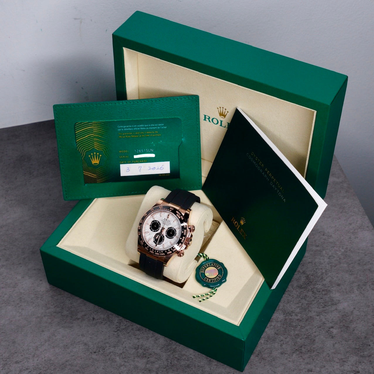 Rolex NEW 2026 Daytona 126515LN “METEORITE” Meteorite Dial Rose Gold Oysterflex 40mm