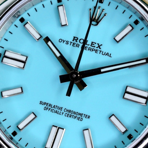 Rolex NEW OLD STOCK Oyster Perpetual 124300 “TIFFANY” Turquoise Dial Stainless Steel 41mm 2020