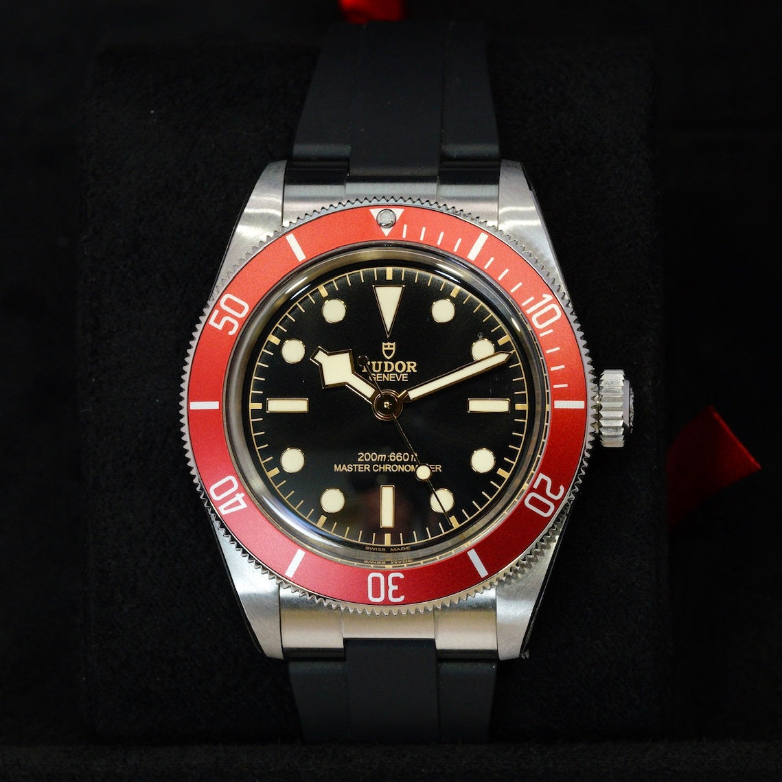 Tudor NEW 2024 Black Bay Fifty Eight M7941A1A0RU-0003 “RED” Black Dial Stainless Steel Rubber Strap 41mm