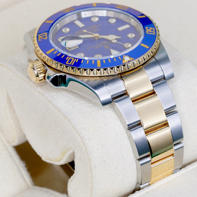Rolex Submariner Date 116613LB “BLUESY” Falt Blue Serti Dial Two-Tone Yellow Gold & Steel 40mm 2011