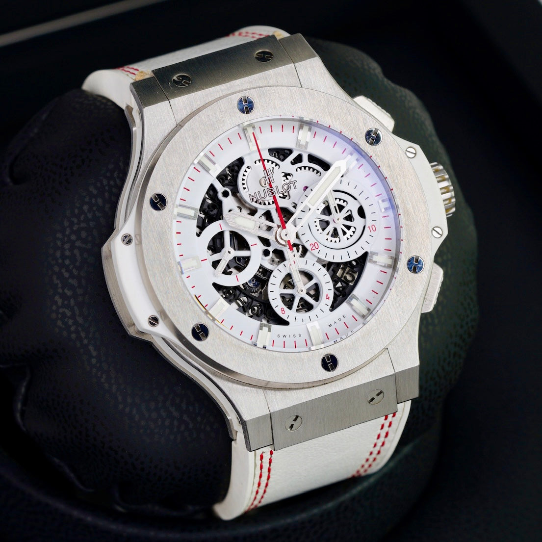 Hublot Big Bang Aero Bang 311.SE.2113.VR.JDR14 “150 ANNIVERSARY” Skeleton Dial Stainless Steel White Rubber Strap 44mm