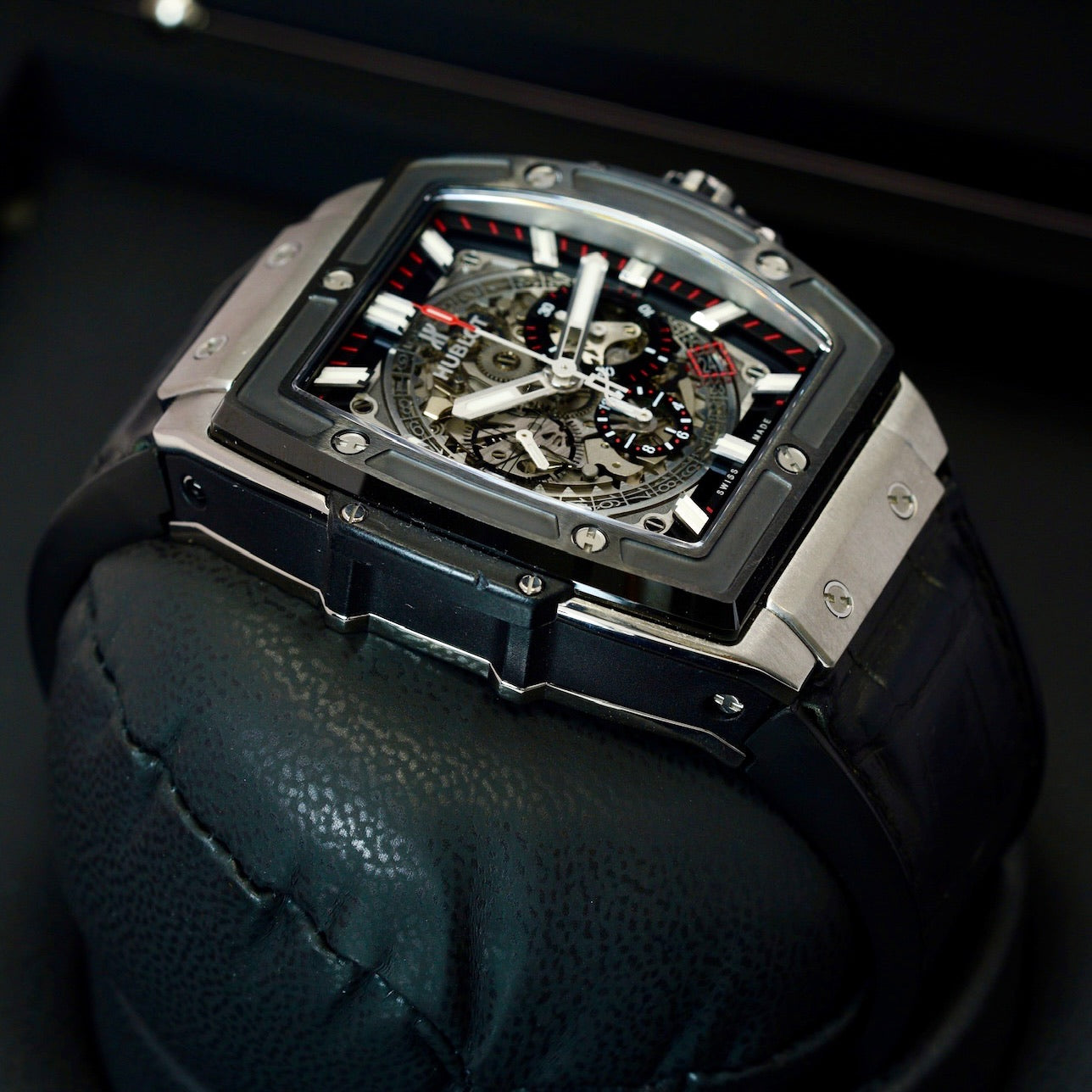 Hublot Spirit Of Big Bang 601.NM.0173.LR Titanium Skeleton Dial Leather Strap 45mm