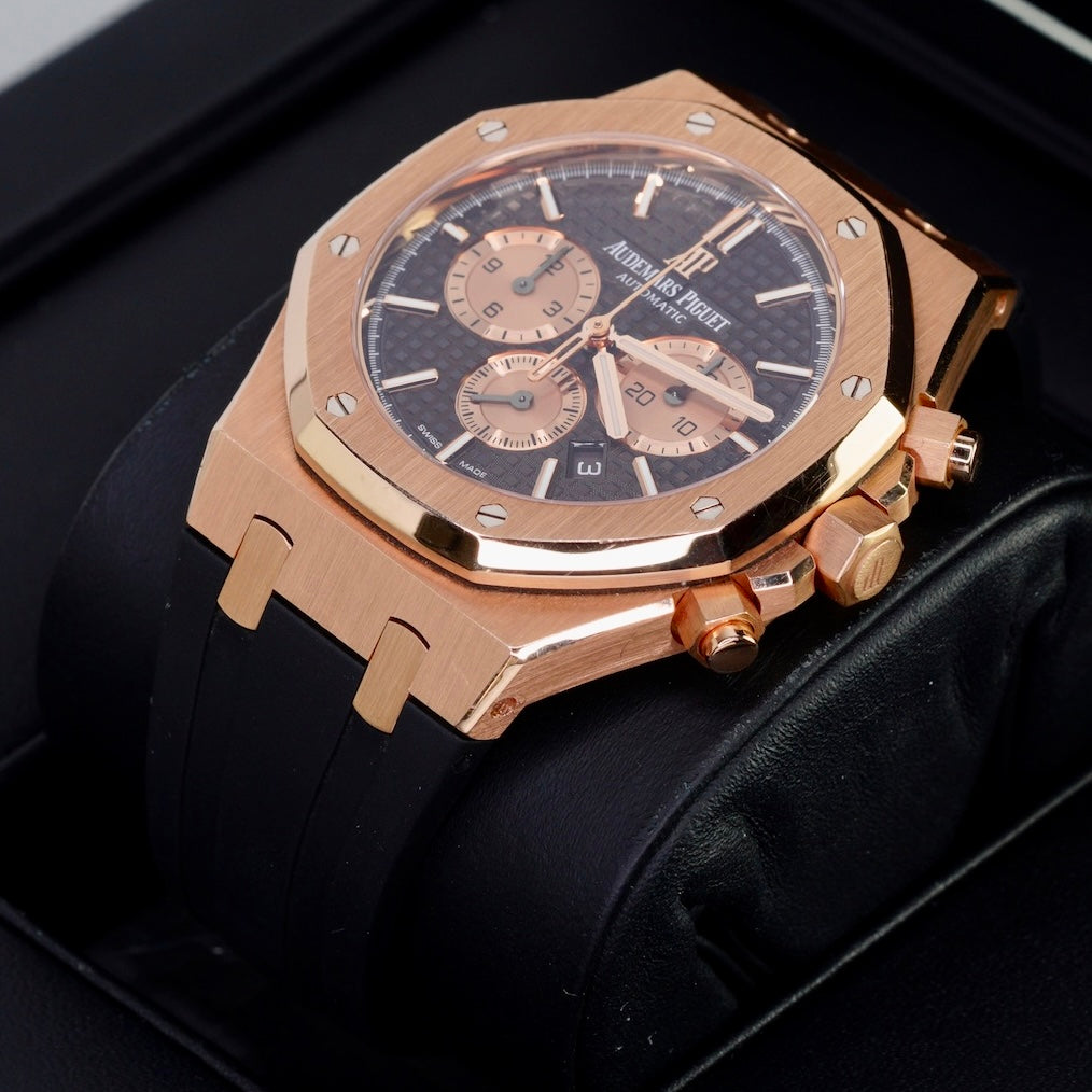 Audemars Piguet Royal Oak 26331OR.OO.D821CR.01 “CHOCOLATE” Brown Dial Rose Gold Chronograph 41mm