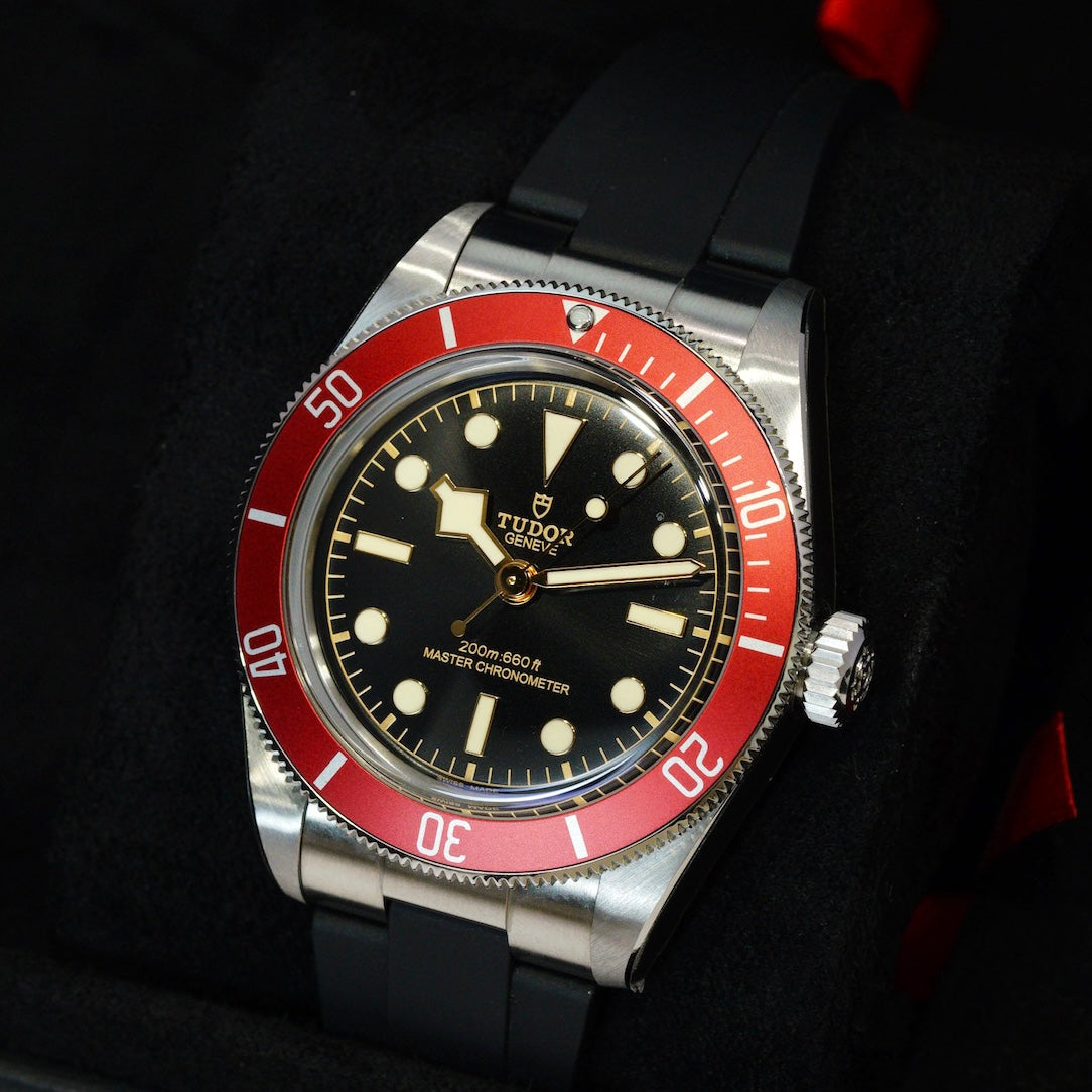 Tudor NEW 2024 Black Bay Fifty Eight M7941A1A0RU-0003 “RED” Black Dial Stainless Steel Rubber Strap 41mm
