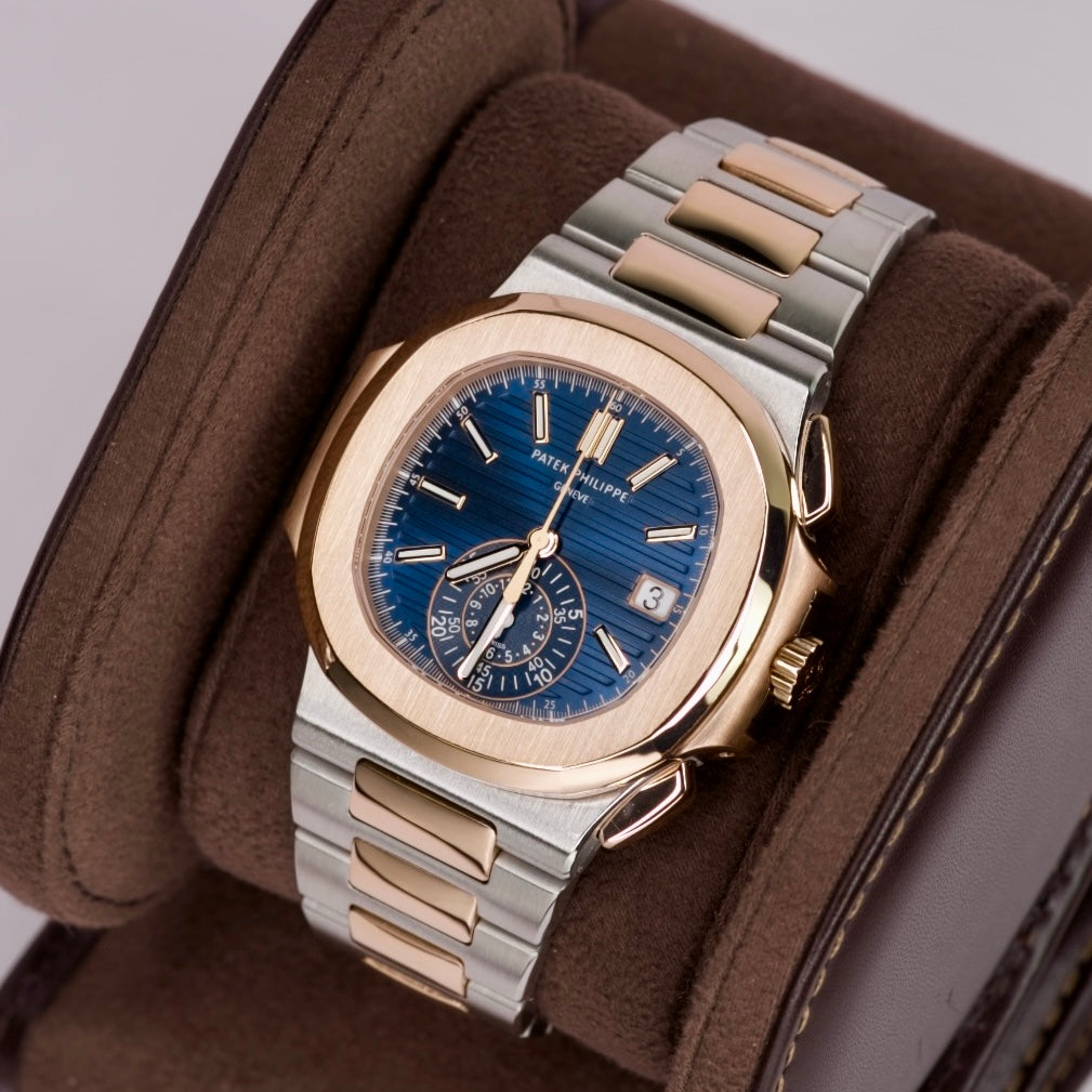 Patek Philippe Nautilus 5980/1AR-001 Blue Dial Chronograph Two-Tone Rose Gold & Steel 40.5mm