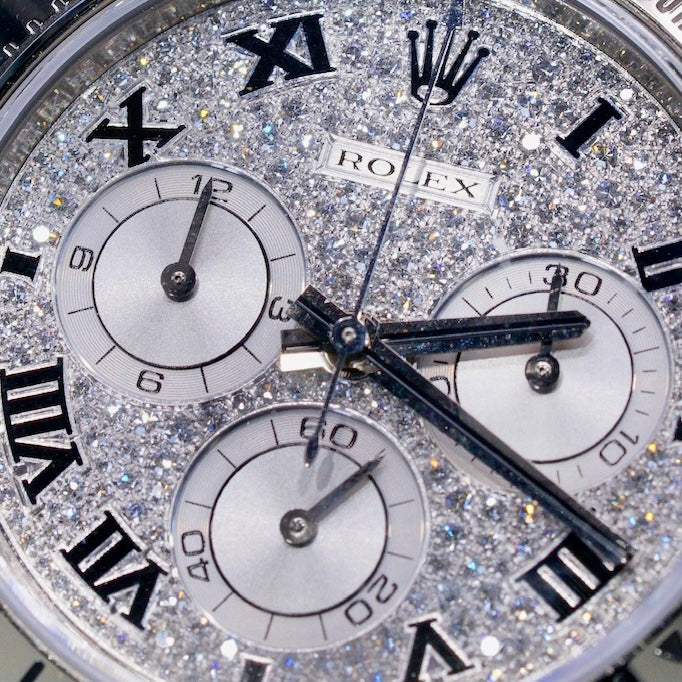 Rolex Daytona 116509 Diamond Pave Roman Dial White Gold 40mm