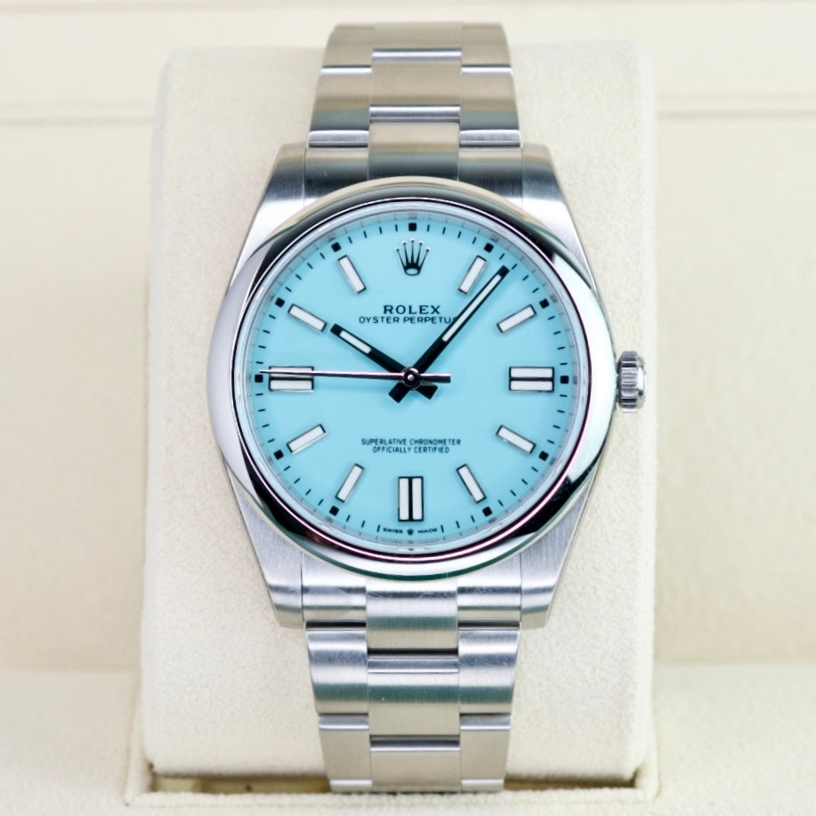 Rolex NEW Oyster Perpetual 124300 “TIFFANY” Turquoise Dial Stainless Steel 41mm