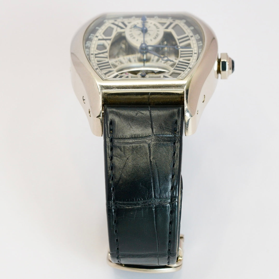 Cartier Tortue W1580048 Perpetual White Gold Skeleton Dial