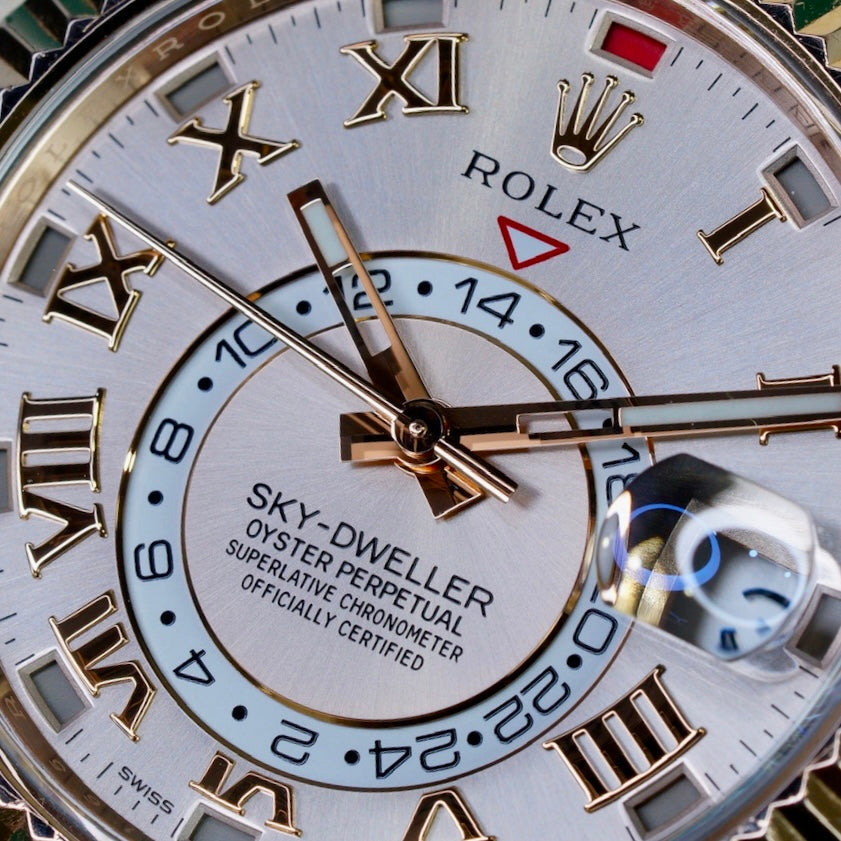 Rolex Sky-Dweller 326935 “SUNDUST” Pink Roman Dial Rose Gold 42mm