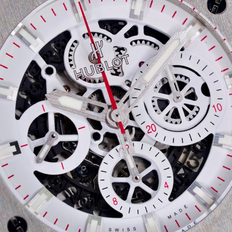 Hublot Big Bang Aero Bang 311.SE.2113.VR.JDR14 “150 ANNIVERSARY” Skeleton Dial Stainless Steel White Rubber Strap 44mm