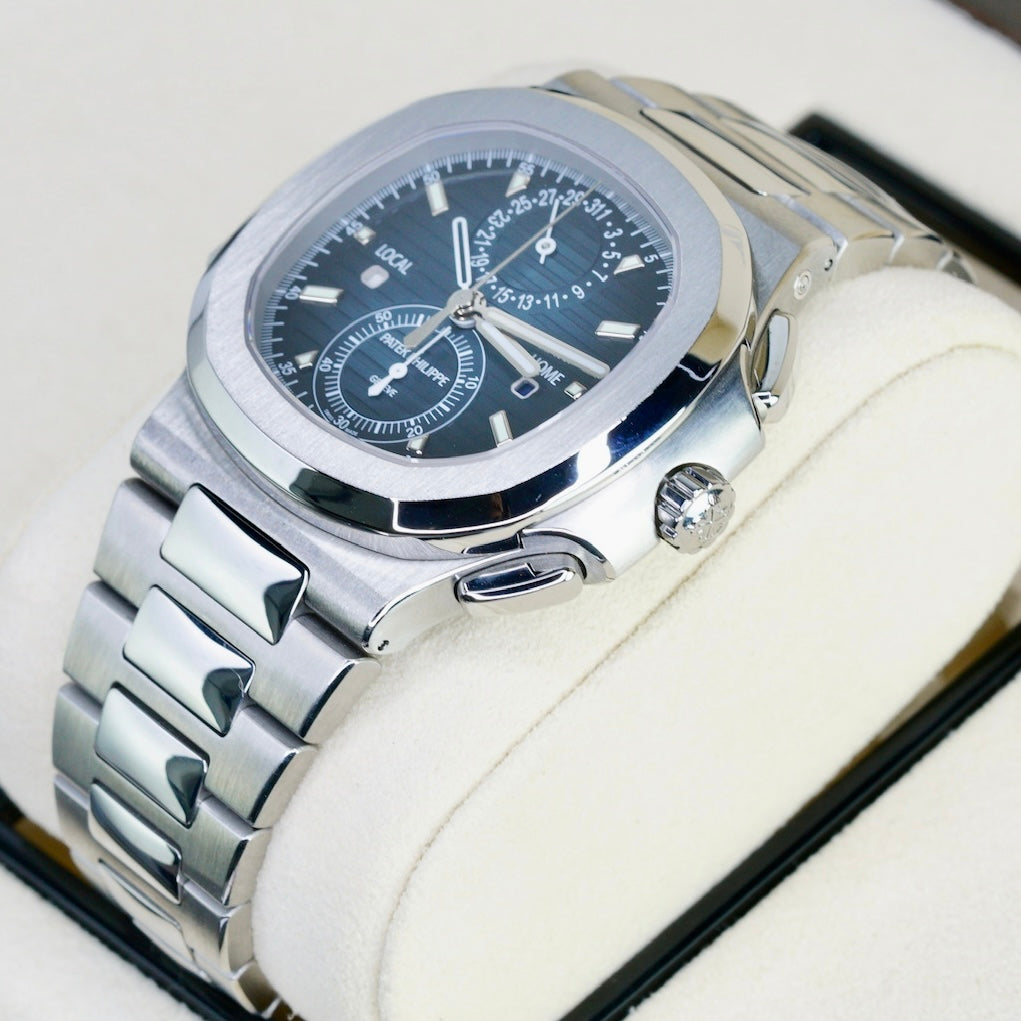 Patek Philippe Nautilus 5990/1A-001 “TRAVEL TIME” Service Blue Dial Stainless Steel 40.5mm 2018