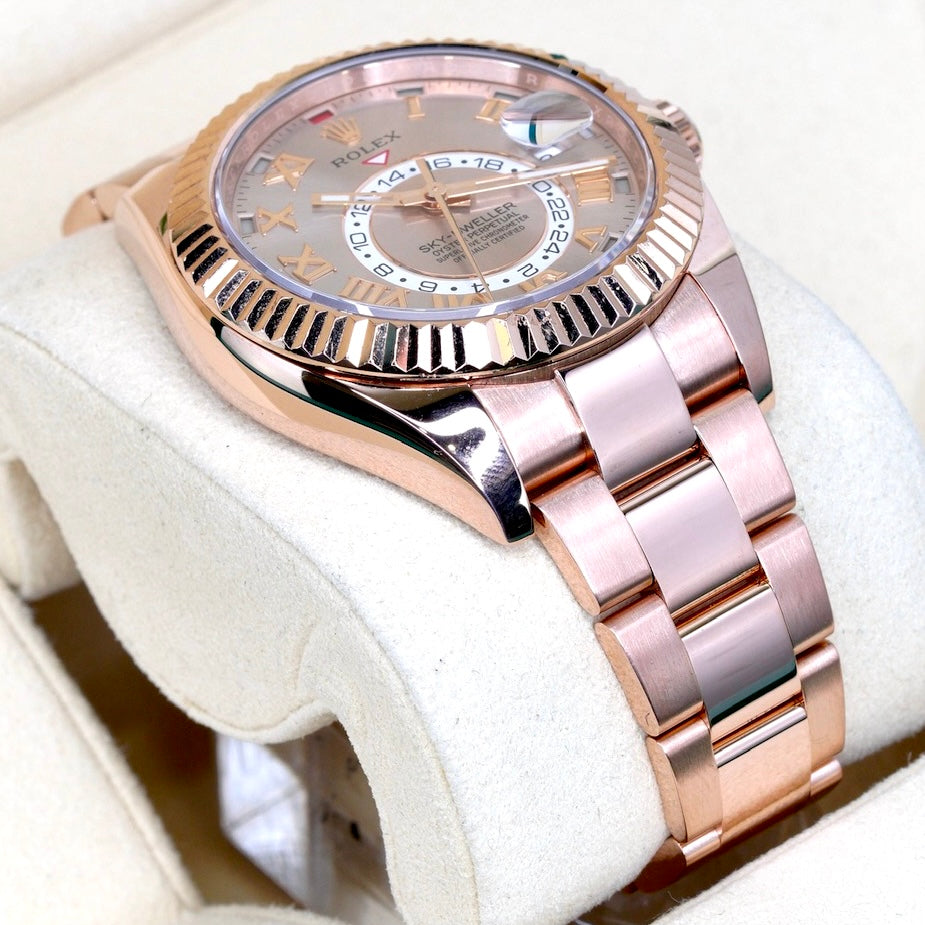 Rolex Sky-Dweller 326935 “SUNDUST” Pink Roman Dial Rose Gold 42mm