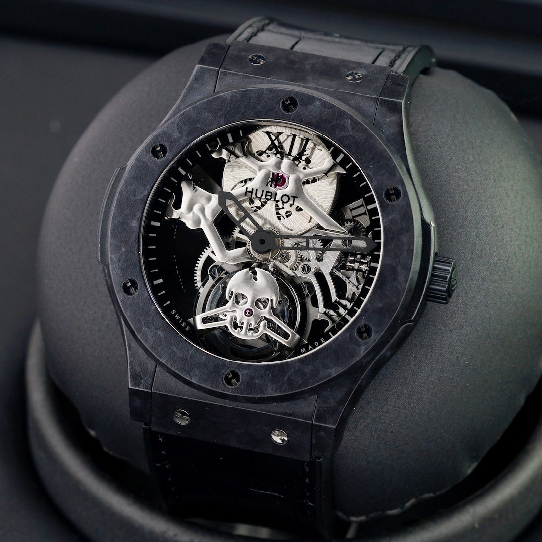 Hublot Classic Fusion Tourbillon 505.UC.0140.LR.SKULL “SKULL” Skeleton Dial Carbon Case 45mm Limited Edition 50 pieces
