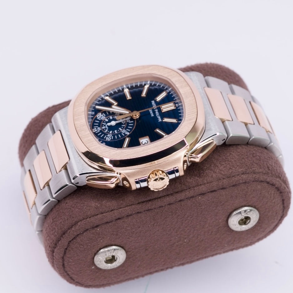 Patek Philippe Nautilus 5980/1AR-001 Blue Dial Chronograph Two-Tone Rose Gold & Steel 40.5mm